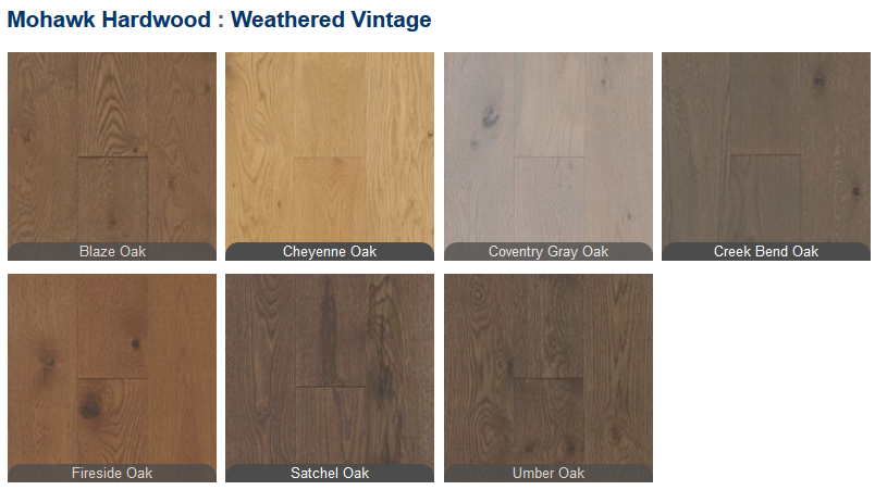 Mohawk Weathered Vintage Hardwood Floors save 30-60% Engineered Hardwood Floors